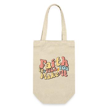 Faith It Till You Make It - Geschenkbeutel für Flaschen - Natur - Vorne