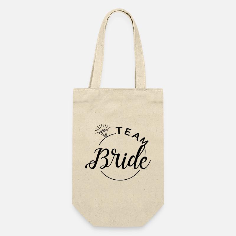 Team Bride! Personalisierbar - Geschenkbeutel für Flaschen - Natur