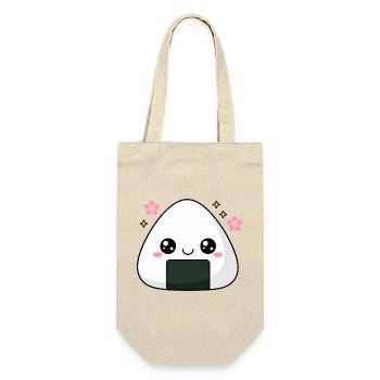 Kawaii Onigiri Reis Süßer Essensliebhaber - Geschenkbeutel für Flaschen - Natur - Vorne