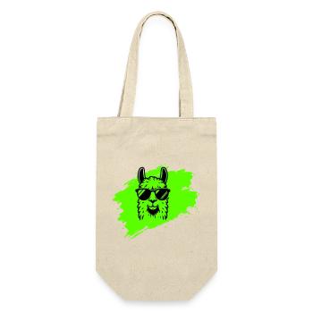 Llama or alpaca with sunglasses in neon style - Gift Bag for Bottles - nature - Front