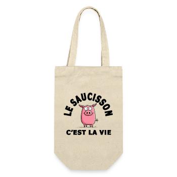 le saucisson c'est la vie humour - Sac à bouteille - nature - Devant
