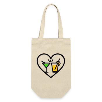 Cocktails Heart Summer Party Beach Gift - Gift Bag for Bottles - nature - Front