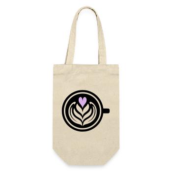 Coffee Love: Latte Art Heart Vector - Gift Bag for Bottles - nature - Front