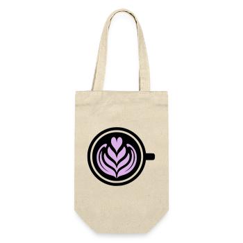 Coffee Love: Latte Art Heart Vector - Gift Bag for Bottles - nature - Front