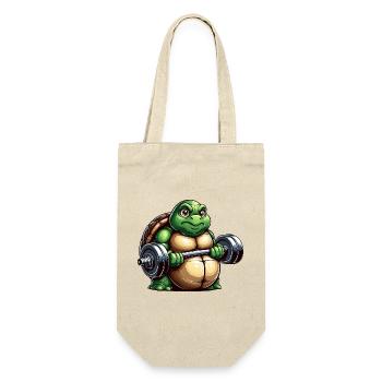 Grim Turtle Dumbbell Training Workout - Gift Bag for Bottles - nature - Front