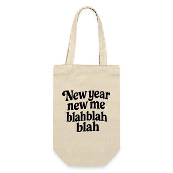 New Year New Me Blah - Funny Sarcastic Black - Gift Bag for Bottles - nature - Front