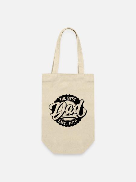 The Best Dad EST 1976 - Geschenkbeutel für Flaschen - Natur