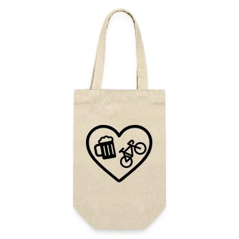 Heart Bike Beer - Gift Bag for Bottles - nature - Front