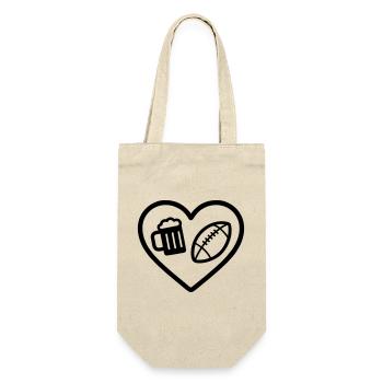 Heart Rugby Beer - Gift Bag for Bottles - nature - Front