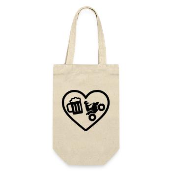 Heart Quad Beer - Gift Bag for Bottles - nature - Front