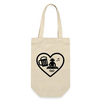 Heart DJ Beer - Gift Bag for Bottles - nature - Front