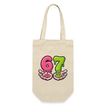 67 - Funny Six Seven T-Shirt - Gift Bag for Bottles - nature - Front