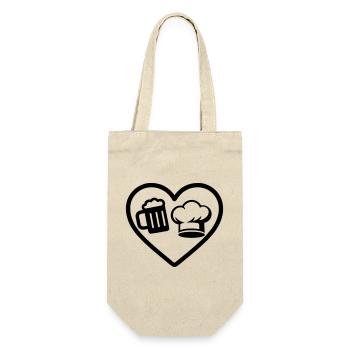 Heart Beer Cooking Humor - Gift Bag for Bottles - nature - Front