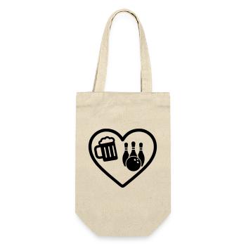 Heart Beer Bowling-Humor - Geschenkbeutel für Flaschen - Natur - Vorne