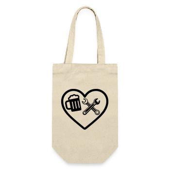 Heart Beer Mechanic Car Humor - Gift Bag for Bottles - nature - Front