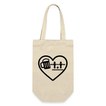 Humour Heart Beer Baby-foot - Sac à bouteille - nature - Devant