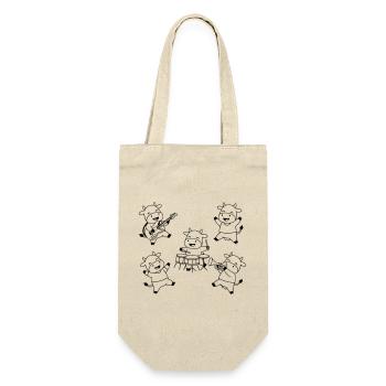 Comique de fête musicale du groupe de vaches mignonnes - Sac à bouteille - nature - Devant