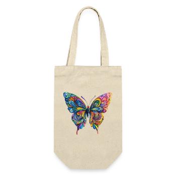 Bunter Farbenschmetterling - Geschenkbeutel für Flaschen - Natur - Vorne