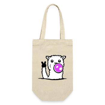 Llama Bubblegum Sunglasses Peace Victory Hand Cool - Gift Bag for Bottles - nature - Front