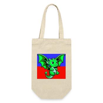 Drache - Geschenkbeutel für Flaschen - Natur - Vorne