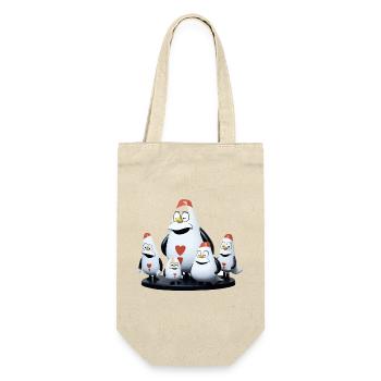 Heart Penguin Family Cartoon - Gift Bag for Bottles - nature - Front