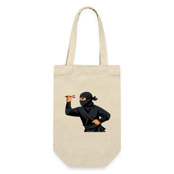 Ninja with dart in black - Gift Bag for Bottles - nature - Front