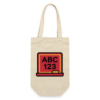 Blackboard ABC 123 School enrolment - Gift Bag for Bottles - nature - Front