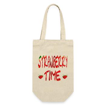 Strawberry lettering - Gift Bag for Bottles - nature - Front