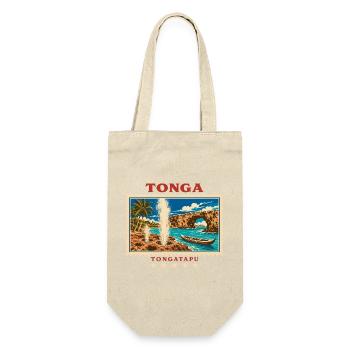 Marque de voyage vintage Tonga Tongatapu - Sac à bouteille - nature - Devant