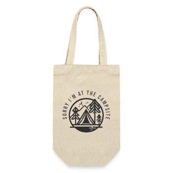 Zeltabend am Campingplatz - Geschenkbeutel für Flaschen - Natur - Vorne