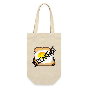 Toast mit Spiegelei Grafik - Geschenkbeutel für Flaschen - Natur - Vorne
