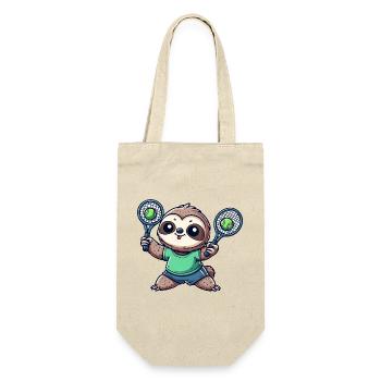 Niedliche Faultier Doppelspieler  - Geschenkbeutel für Flaschen - Natur - Vorne