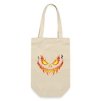 Inferno, Kürbisgrinsen, Horror, Geist, Halloween - Geschenkbeutel für Flaschen - Natur - Vorne