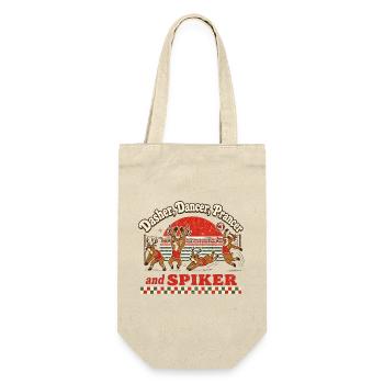 Volleyball Weihnachten Retro Rentiere Xmas Spiker - Geschenkbeutel für Flaschen - Natur - Vorne