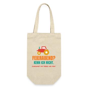 Feierabend? Kenn ich nicht. – Landwirt Spruch - Geschenkbeutel für Flaschen - Natur - Vorne