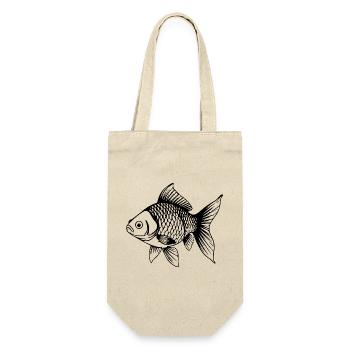 Süßer Goldfisch Comic Haustier Aquarium Geschenk  - Geschenkbeutel für Flaschen - Natur - Vorne