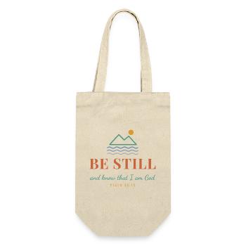 Be Still And Know That I Am God – Psalm 46:10 - Geschenkbeutel für Flaschen - Natur - Vorne