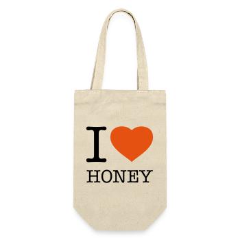I LOVE HONEY Honig - Gift Bag for Bottles - nature - Front
