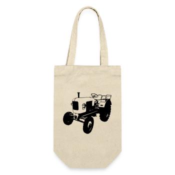 Traktor , Landmaschine , Trecker , Eicher (25) - Geschenkbeutel für Flaschen - Natur - Vorne