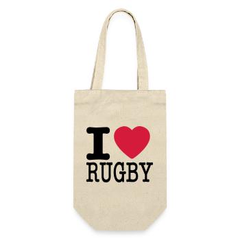 Ich liebe Rugby - Ich liebe Rugby - Geschenkbeutel für Flaschen - Natur - Vorne