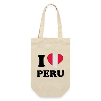 I love Peru - Ich liebe Peru - Geschenkbeutel für Flaschen - Natur - Vorne
