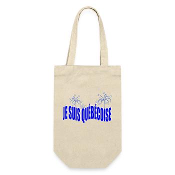 JE SUIS QUÉBÉCOISE (bleu) - Sac à bouteille - nature - Devant