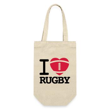 I love Rugby - Gift Bag for Bottles - nature - Front