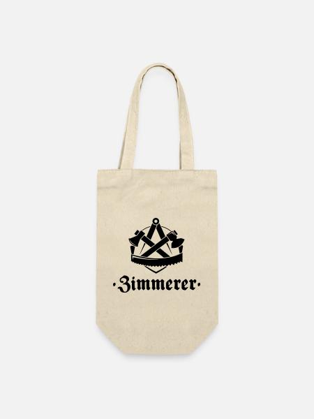 Zimmerer, Zunftzeichen mit alter Schrift - Geschenkbeutel für Flaschen - Natur