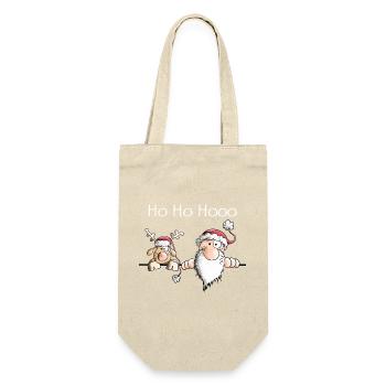 Der Nikolaus und sein Rentier - Geschenkbeutel für Flaschen - Natur - Vorne