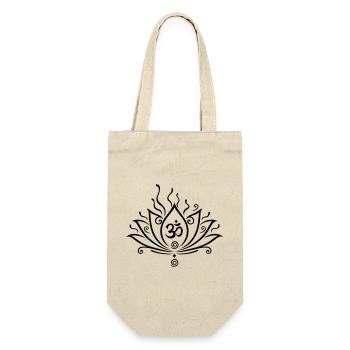 Lotus Blume Yoga Om Symbol - Geschenkbeutel für Flaschen - Natur - Vorne