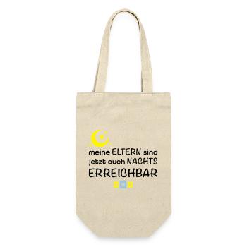 lustige Babysprüche - Geschenkbeutel für Flaschen - Natur - Vorne