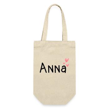 Name - Anna - Geschenkbeutel für Flaschen - Natur - Vorne