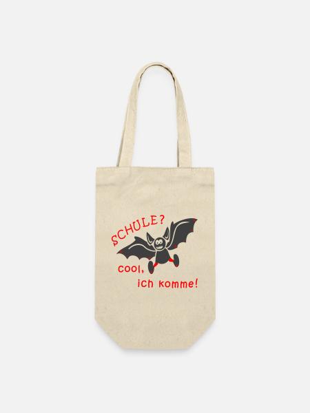 Schule Kindergarten Fledermaus - Geschenkbeutel für Flaschen - Natur