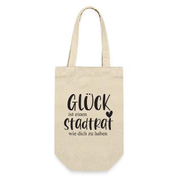 Stadtrat Ehrenamt Stadt Gemeinde Geschenk - Geschenkbeutel für Flaschen - Natur - Vorne
